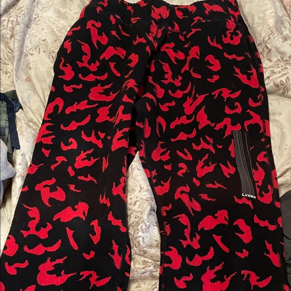 Red and Black Patterned Men's Joggers